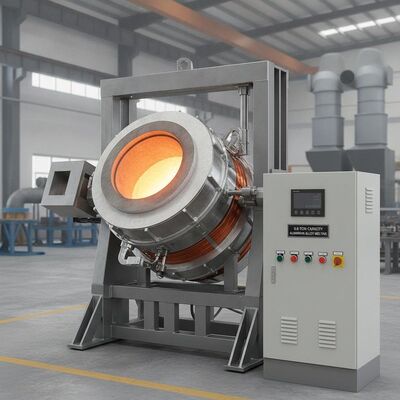 구입하다 유압 틸팅 시스템이 장착된 500kW 정격 출력 0.8톤 용량 중주파 유도 용해로 온라인 제조