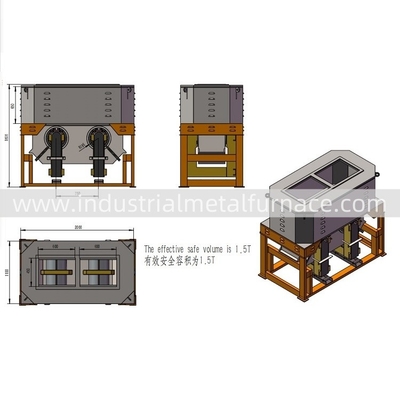 90KW 2 챔버 산업 중력 발사 금속 녹화 인덕션 오븐 구리